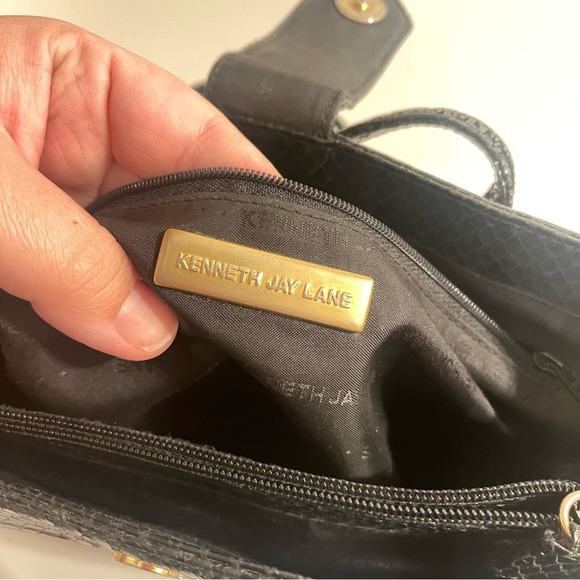 Kenneth Jay Lane 80s Gold Jeweled Snake Black Statement Purse, Rare - Picture 10 of 11